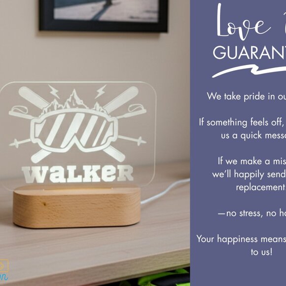 Personalized Skiing Night Light – Custom LED Lamp for Ski Lovers - Picture 6 of 8